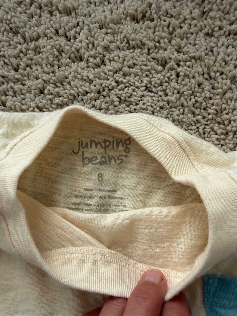 2 Cat & Jack/Jumping Bean Long-Sleeve Tees - Bear Goggles and blue block size 8 - Picture 5 of 5